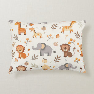 Children's Cushion with Lions, Giraffes, and Eleph