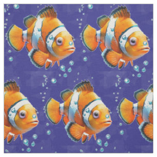 Children's Cute Little Clown Fish Undersea Fabric