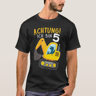 Children's Digger 5 Year Birthday  Boys T-Shirt