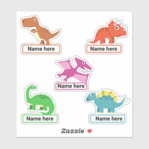 Children's Dinosaur Name Sticker Label Set