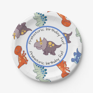Children's Dinosaur Pattern Birthday Party Paper Plate