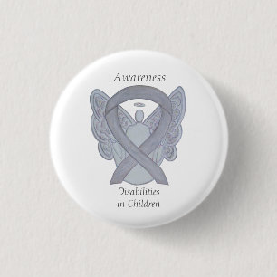 Children's Disabilities Awareness Ribbon Angel Pin