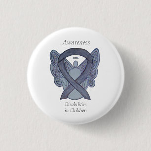 Children's Disabilities Awareness Ribbon Angel Pin