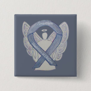 Children's Disabilities Awareness Ribbon Angel Pin