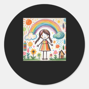 Children's Drawing With Coloured Chalk #4 Sticker