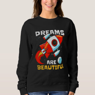 Children's dreams space planets rocket sweatshirt