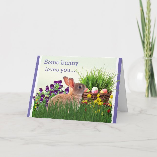 Children's Easter Bunny Holiday Greeting Card (Front)