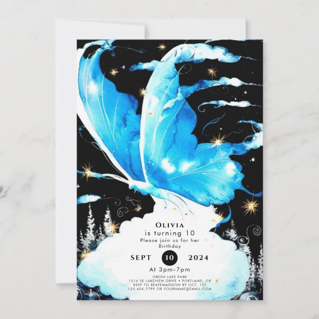 Children's Enchanted Butterfly Birthday Invitation (Front)