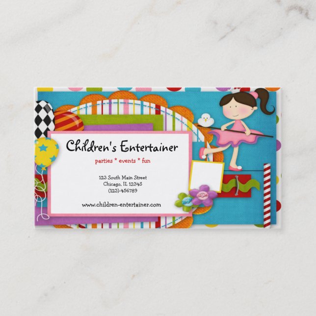 Children's Entertainer Business Card (Front)