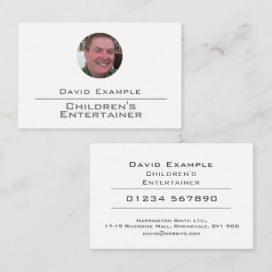 Children's Entertainer with Photo of Holder Business Card
