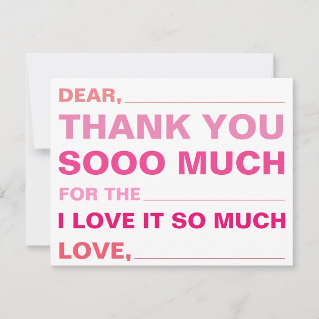 Children's Fill In Thank You Card (Front)