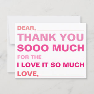 Children's Fill In Thank You Card