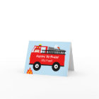 Children's Fire Truck Personaloized Birthday Card