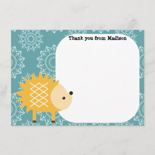 Children's Flat Panel Thank You Cards Hedgehog
