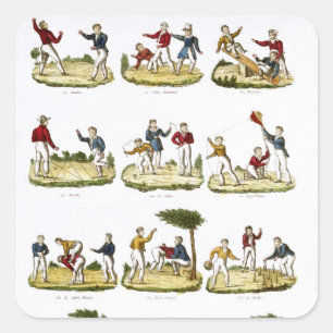 Children's Games, 1810 Square Sticker