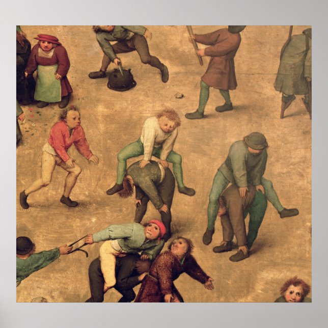 Children's Games detail of playing leap-frog Poster (Front)