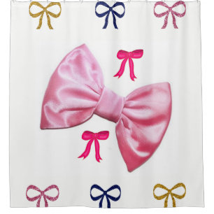 Childrens girls bows shower curtain