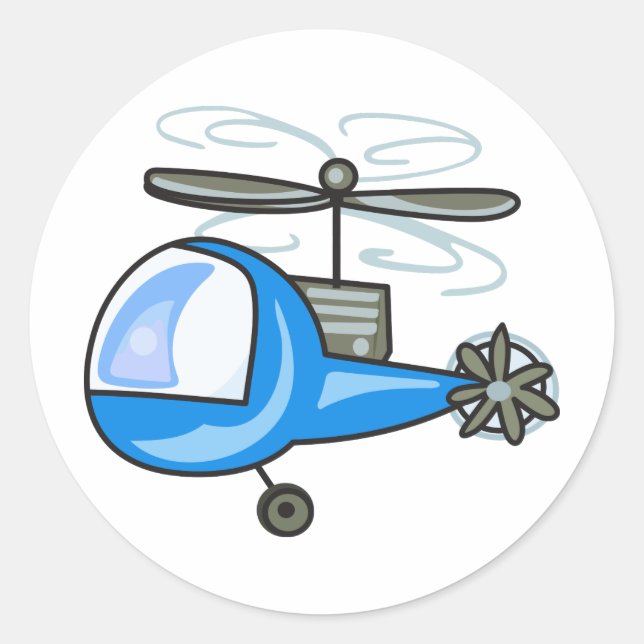 Children's Helicopter Classic Round Sticker (Front)