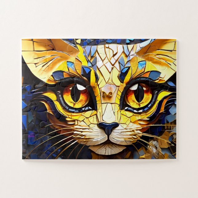 Childrens Jigsaw Puzzle Sets of Mosaic Cats (Horizontal)