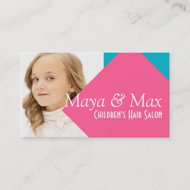 Children's Kids Hair Salon Stylist Shop Beauty Business Card (Front)