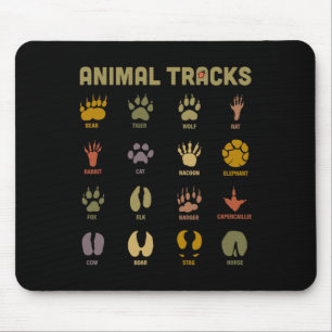 Children's Kids Wild Animal Tracks Childrens Learn Mouse Pad
