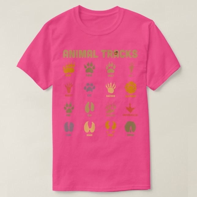 Childrens Kids Wild Animal Tracks Childrens Learni T-Shirt (Design Front)
