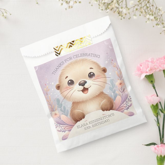 Children's Lilac Sea Otter Cute Birthday Party Favour Bags (Sealed)
