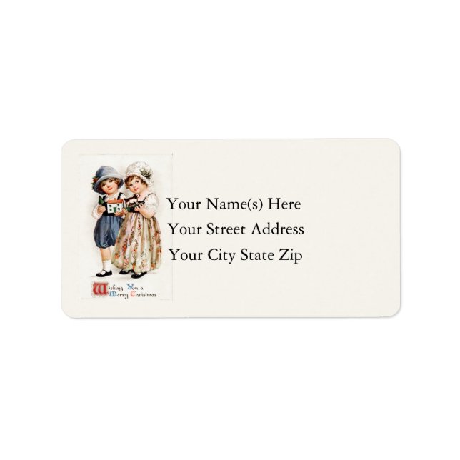 Children's Merry Christmas Address Label (Front)