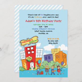 Children's Museum Birthday Party Kids Science Invitation