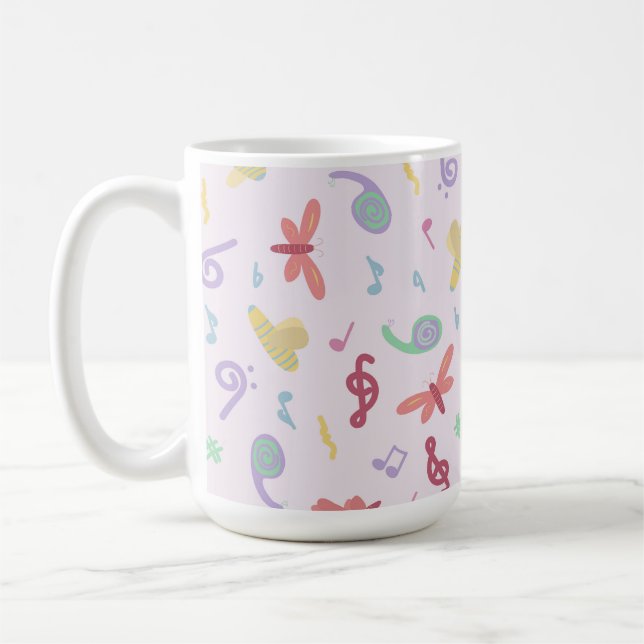 children's music pattern coffee mug (Left)