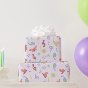 children's music pattern wrapping paper