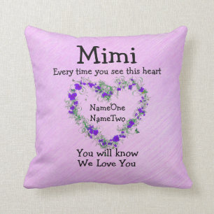 Children's Names Change Mimi - See Heart Love You Cushion