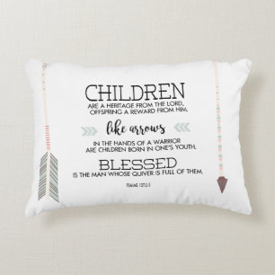 Children's Names Scripture Verse with Arrows Decorative Cushion