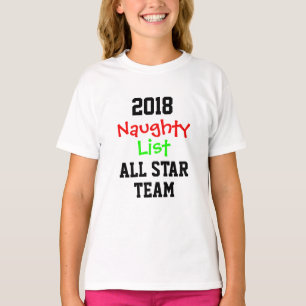 Children's NAUGHTY LIST All Star Team Novelty T-Shirt