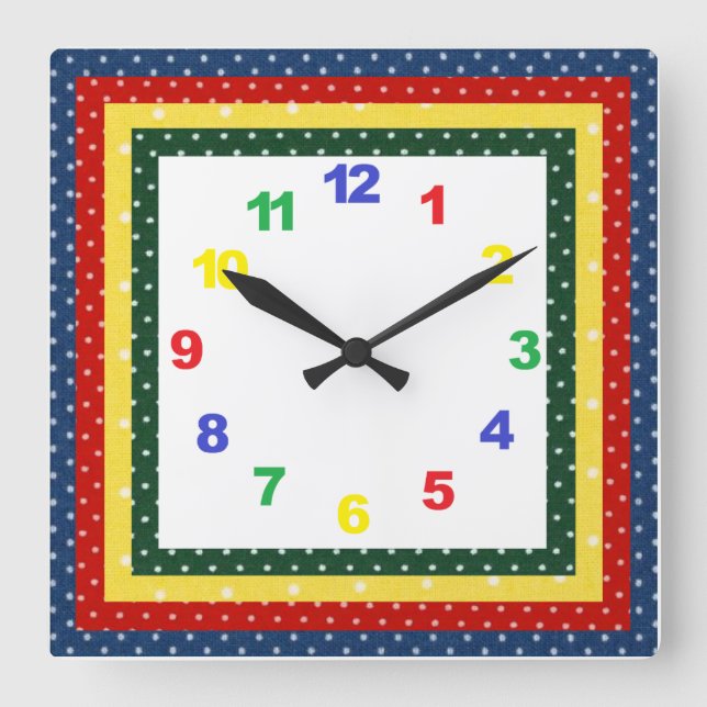 Children's Nursery Clock with Numbers (Front)