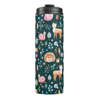 Children's pattern in watercolor technique. fairy  thermal tumbler