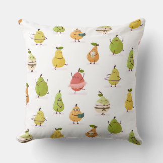 Children's pattern of fun pears cushion