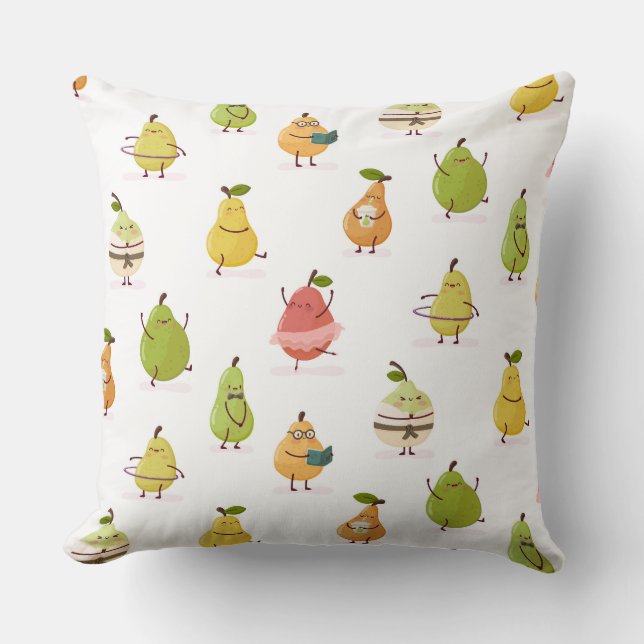 Children's pattern of fun pears cushion (Front)