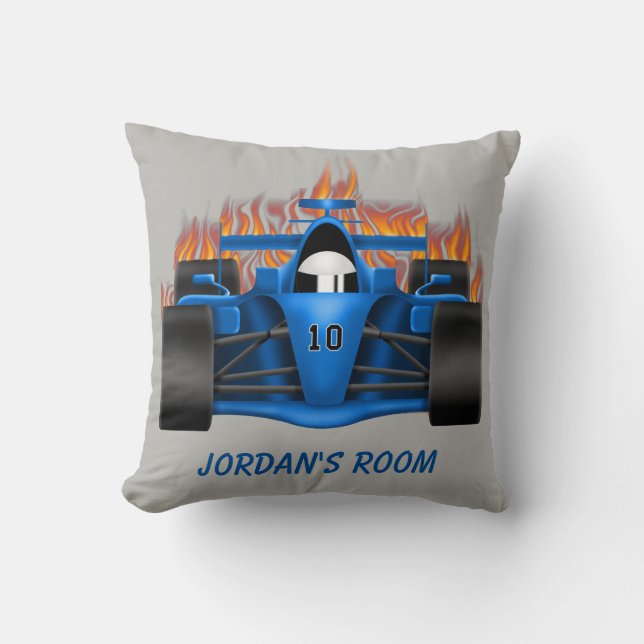 Children's Pillow Racing Car Flames (Front)