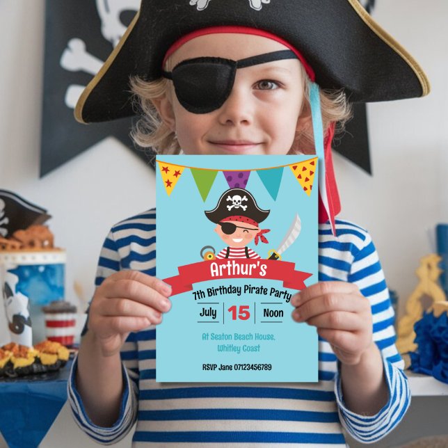 Children's pirate party invite swashbuckling (Creator Uploaded)