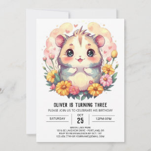 Children's Printable Hamster Birthday Invitation