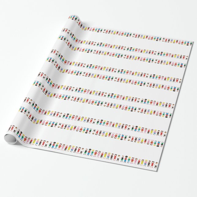 Children's Row Wrapping Paper (Unrolled)