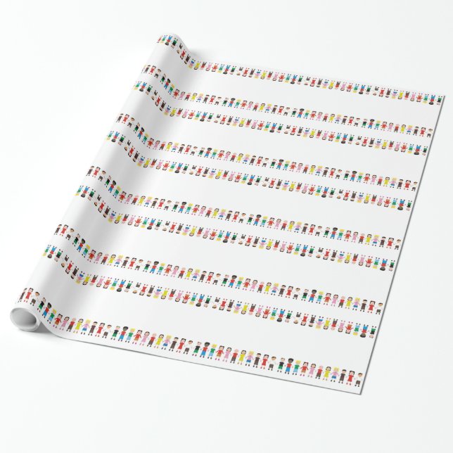 Children's Row Wrapping Paper (Unrolled)