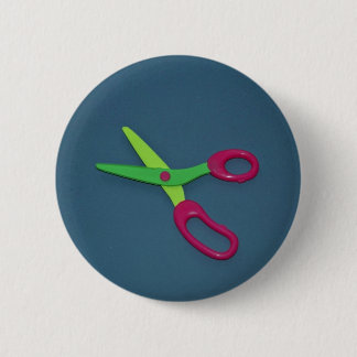 Children's scissors 6 cm round badge