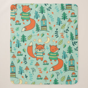 Children's seamless with young foxes. Funny childr Sherpa Blanket