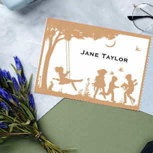 Children's Silouette Mum Calling Card