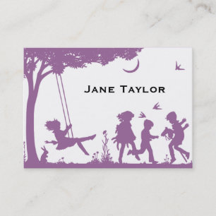Children's Silouette Mum Calling Card