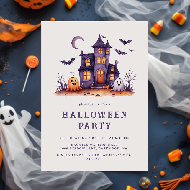 Children's Spooky Haunted House Kids Halloween Invitation (Creator Uploaded)