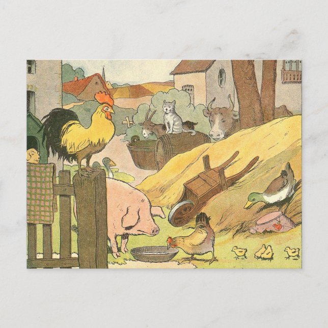 Children's Story Book Farm Animals Postcard (Front)