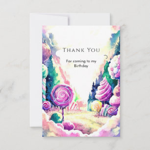 Children's Sweet Candyland Birthday Thank You Card